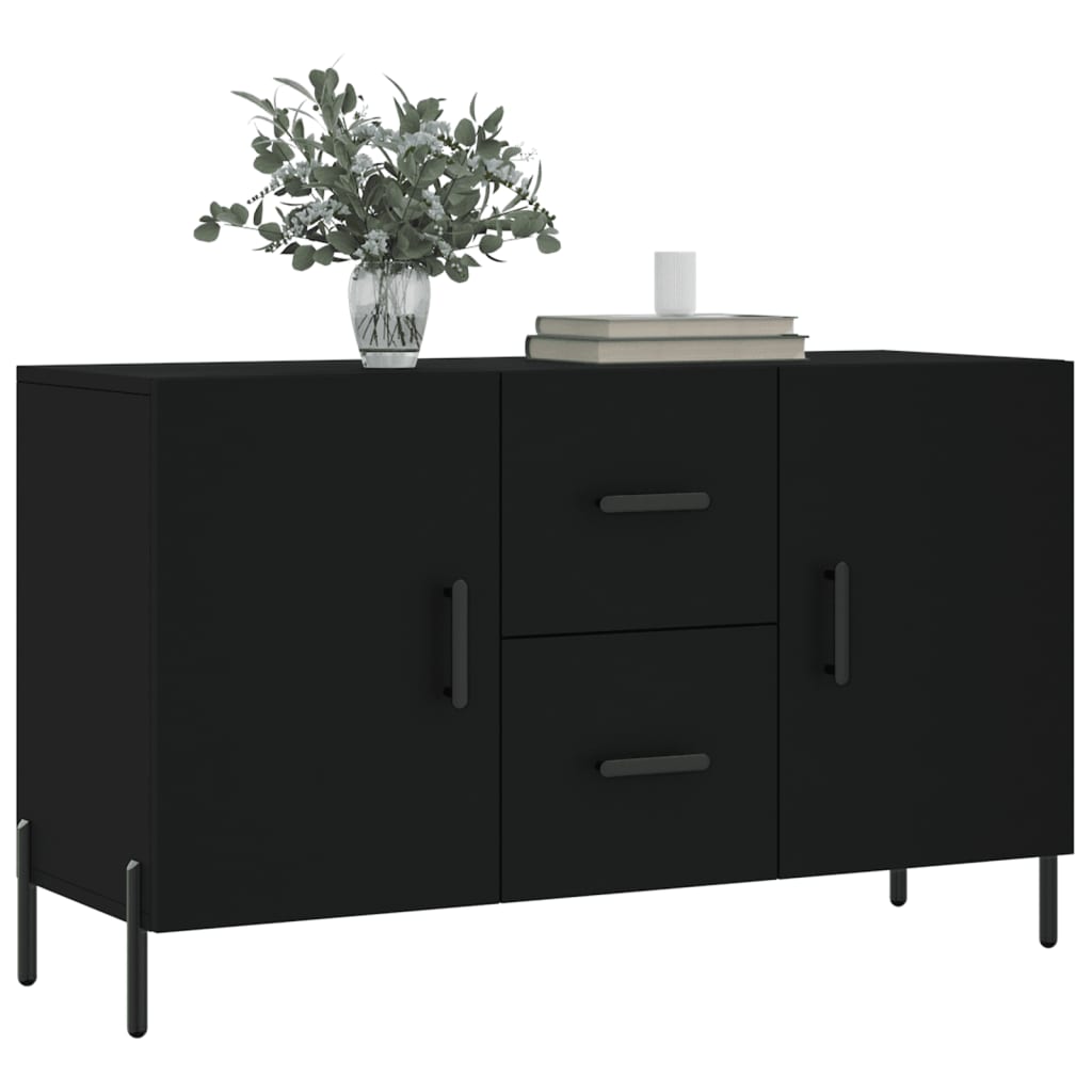 Dressoir 100X36X60 Cm Bewerkt Hout Zwart