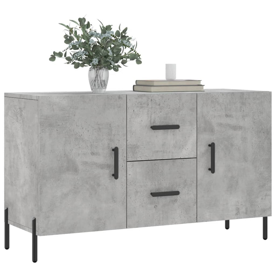 Dressoir 100X36X60 Cm Bewerkt Hout Betongrijs