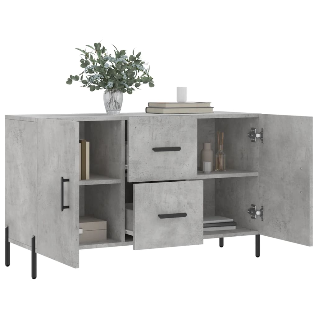 Dressoir 100X36X60 Cm Bewerkt Hout Betongrijs