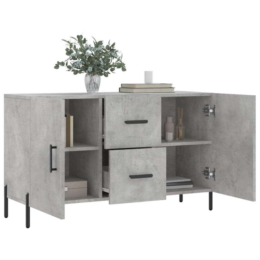 Dressoir 100X36X60 Cm Bewerkt Hout Betongrijs