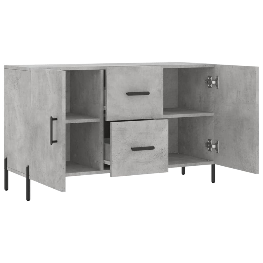 Dressoir 100X36X60 Cm Bewerkt Hout Betongrijs
