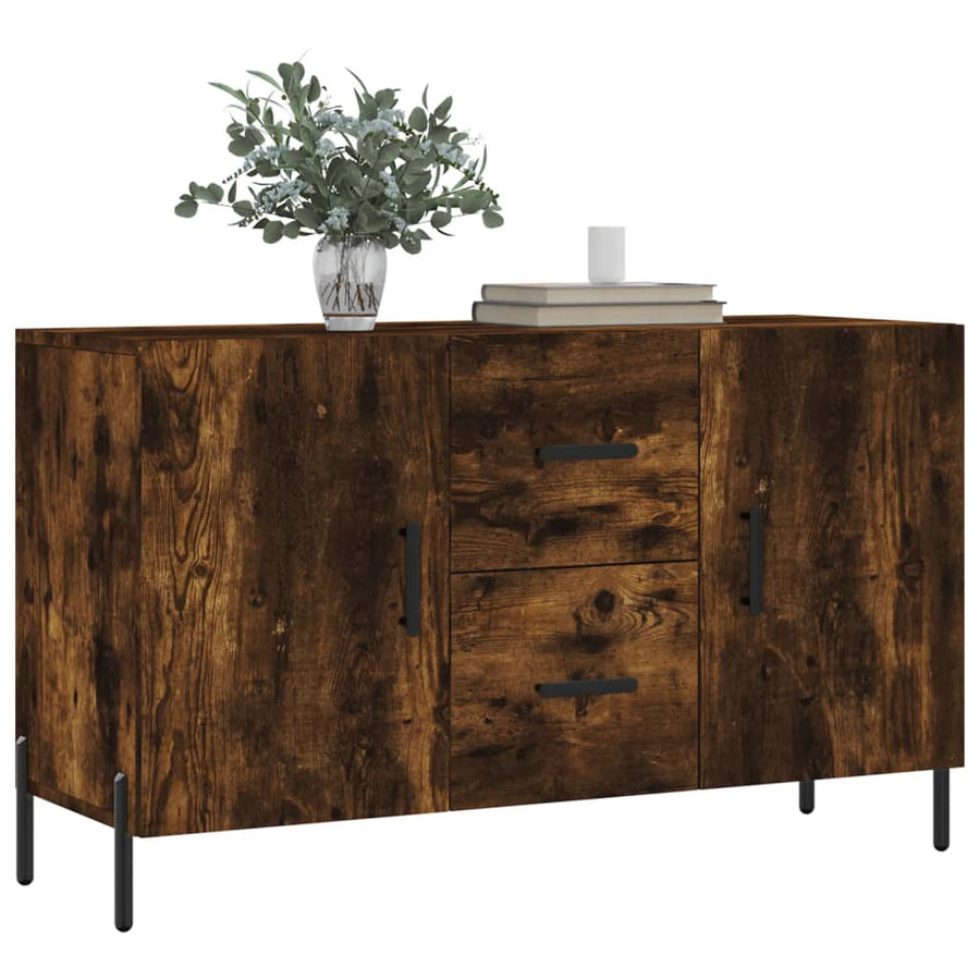 Dressoir 100x36x60 cm bewerkt hout gerookt eikenkleurig