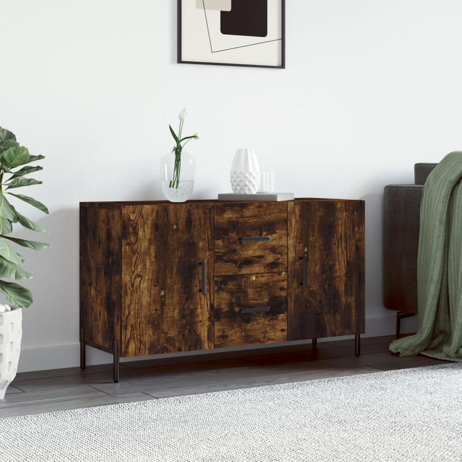 Dressoir 100x36x60 cm bewerkt hout gerookt eikenkleurig