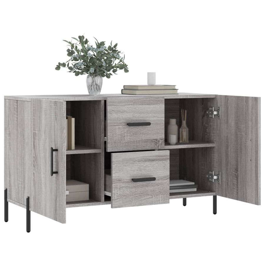 Dressoir 100x36x60 cm bewerkt hout grijs sonoma eikenkleurig