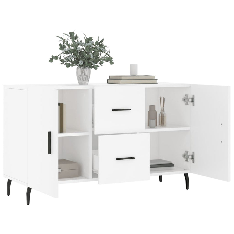 Dressoir 100X36X60 Cm Bewerkt Hout Wit