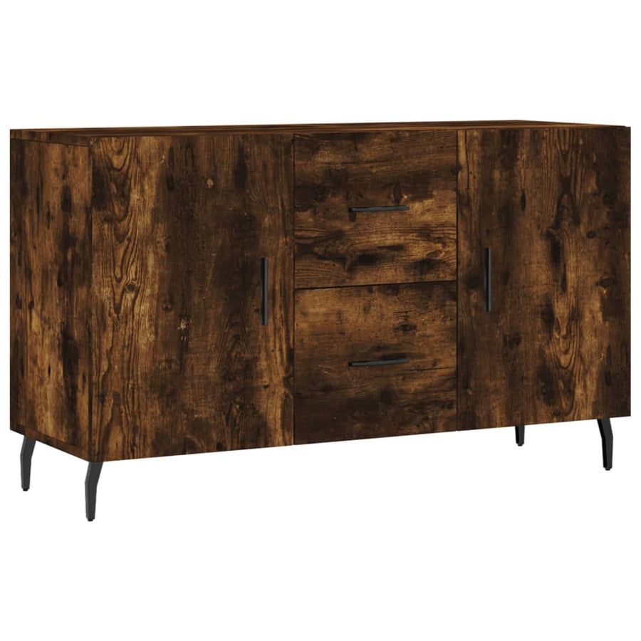 Dressoir 100X36X60 Cm Bewerkt Hout Gerookt Eikenkleurig