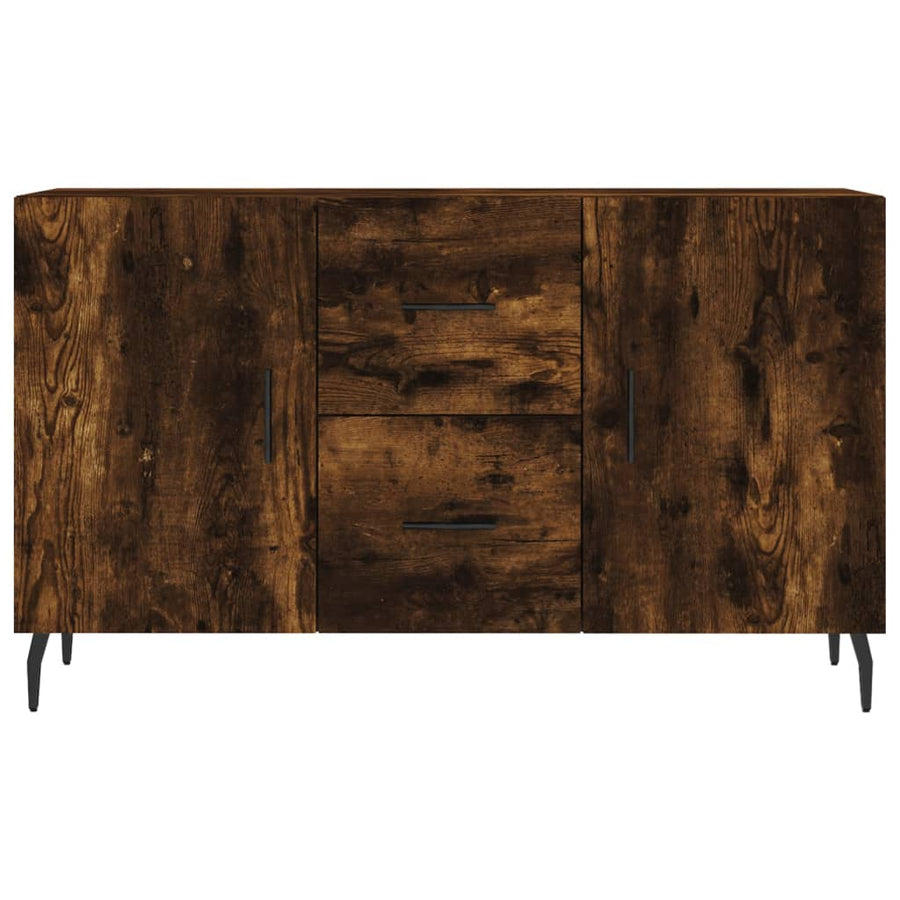 Dressoir 100X36X60 Cm Bewerkt Hout Gerookt Eikenkleurig