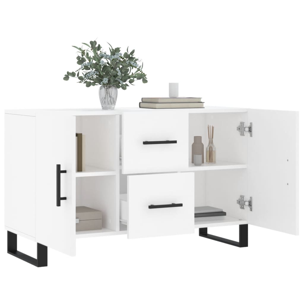 Dressoir 100X36X60 Cm Bewerkt Hout Wit