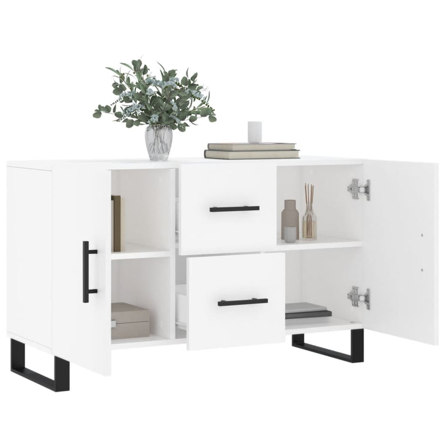 Dressoir 100X36X60 Cm Bewerkt Hout Wit