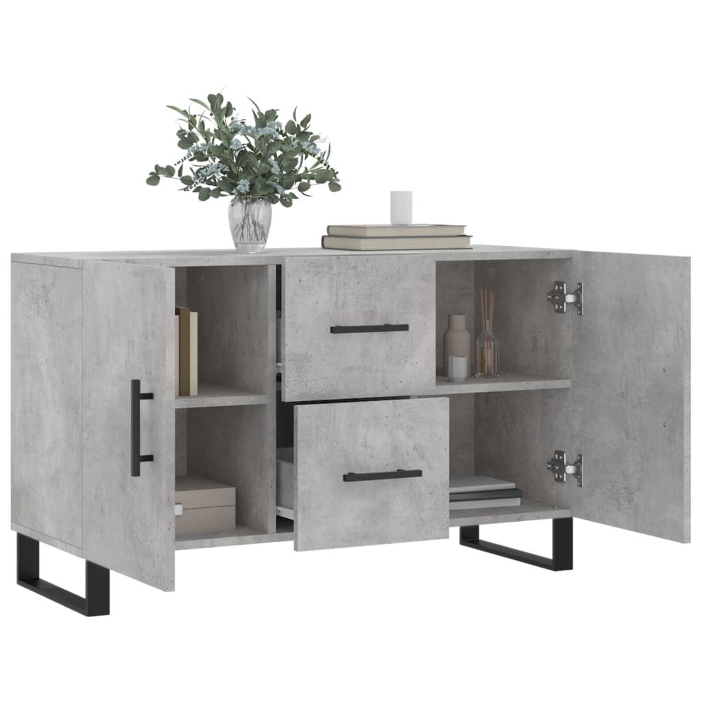Dressoir 100X36X60 Cm Bewerkt Hout Betongrijs