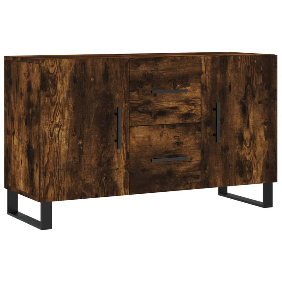 Dressoir 100X36X60 Cm Bewerkt Hout Gerookt Eikenkleurig
