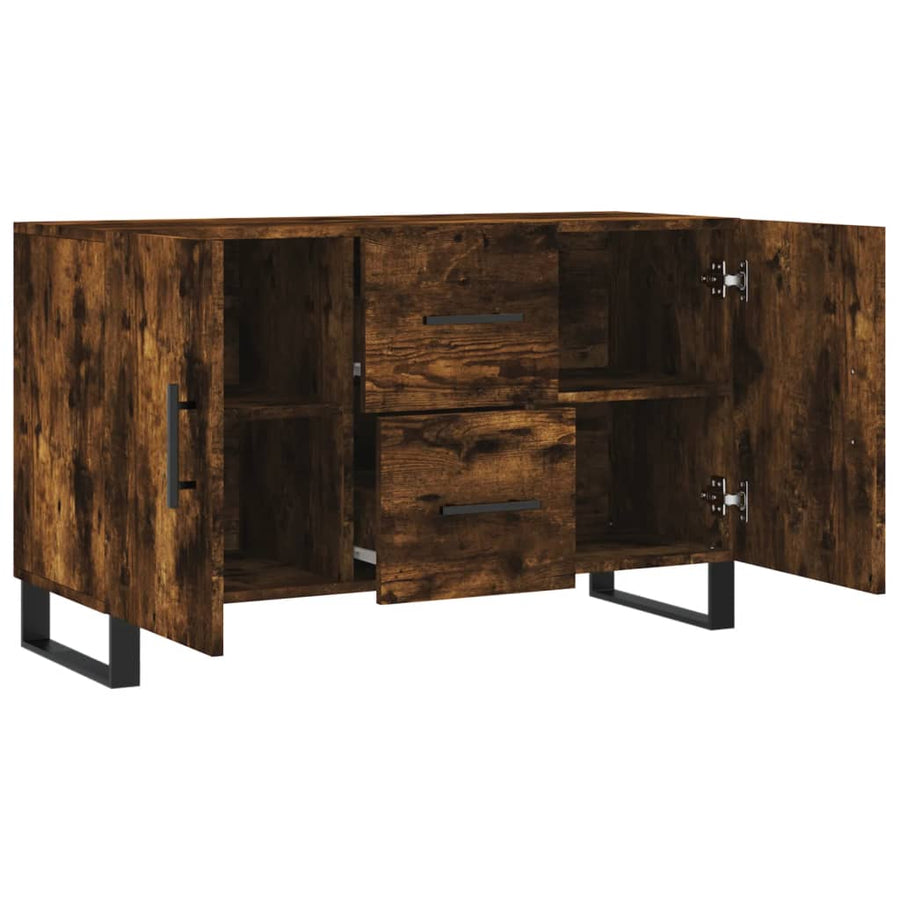 Dressoir 100X36X60 Cm Bewerkt Hout Gerookt Eikenkleurig