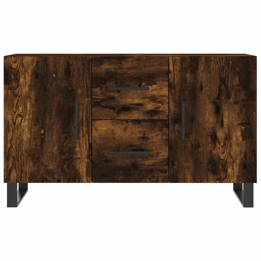 Dressoir 100X36X60 Cm Bewerkt Hout Gerookt Eikenkleurig