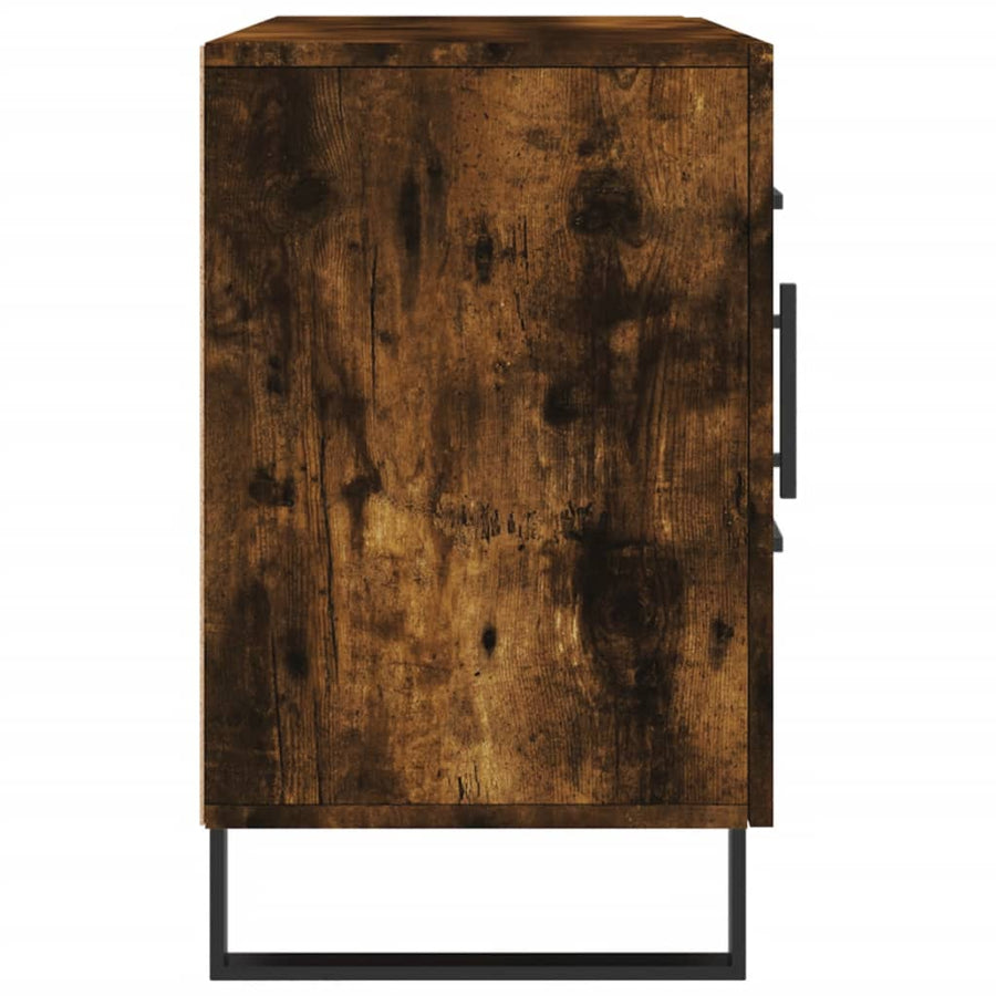Dressoir 100X36X60 Cm Bewerkt Hout Gerookt Eikenkleurig