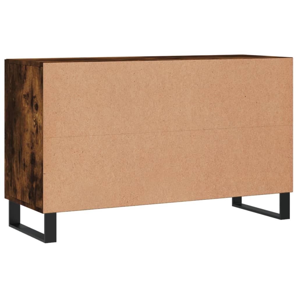 Dressoir 100X36X60 Cm Bewerkt Hout Gerookt Eikenkleurig