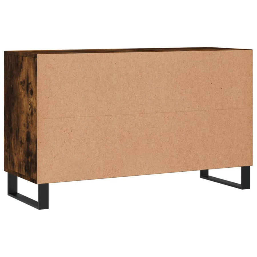 Dressoir 100X36X60 Cm Bewerkt Hout Gerookt Eikenkleurig