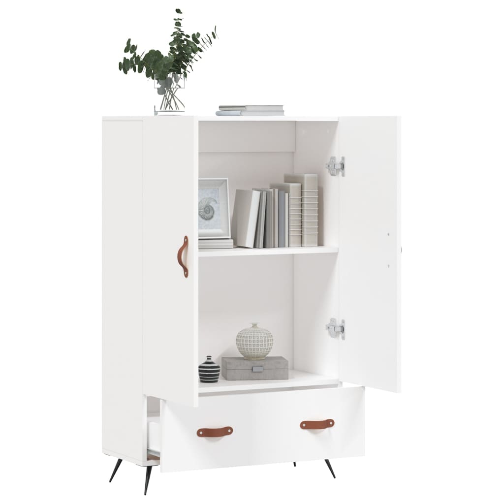 Hoge Kast 69,5X31X115 Cm Bewerkt Hout Wit