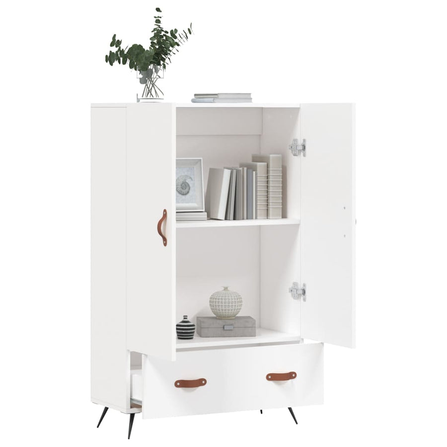 Hoge Kast 69,5X31X115 Cm Bewerkt Hout Wit