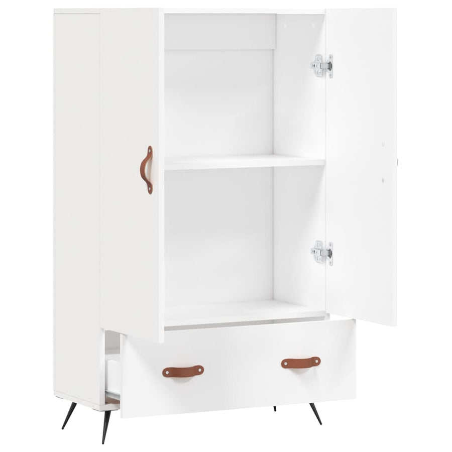 Hoge Kast 69,5X31X115 Cm Bewerkt Hout Wit