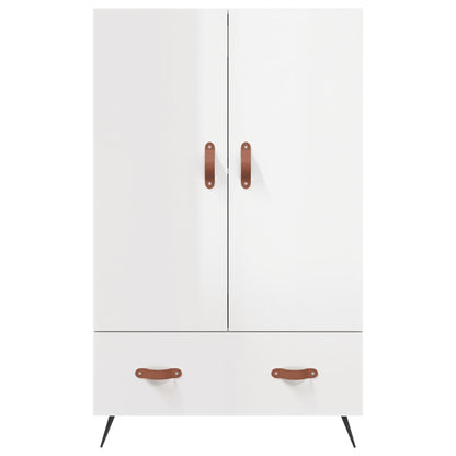 Hoge Kast 69,5X31X115 Cm Bewerkt Hout Hoogglans Wit