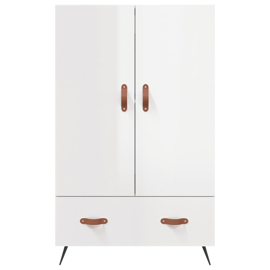 Hoge Kast 69,5X31X115 Cm Bewerkt Hout Hoogglans Wit