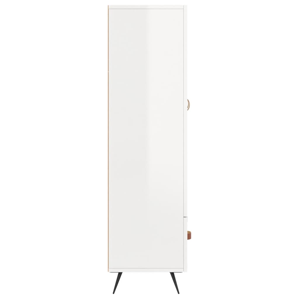 Hoge Kast 69,5X31X115 Cm Bewerkt Hout Hoogglans Wit