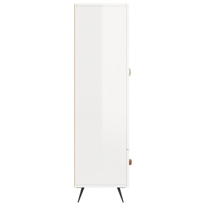 Hoge Kast 69,5X31X115 Cm Bewerkt Hout Hoogglans Wit