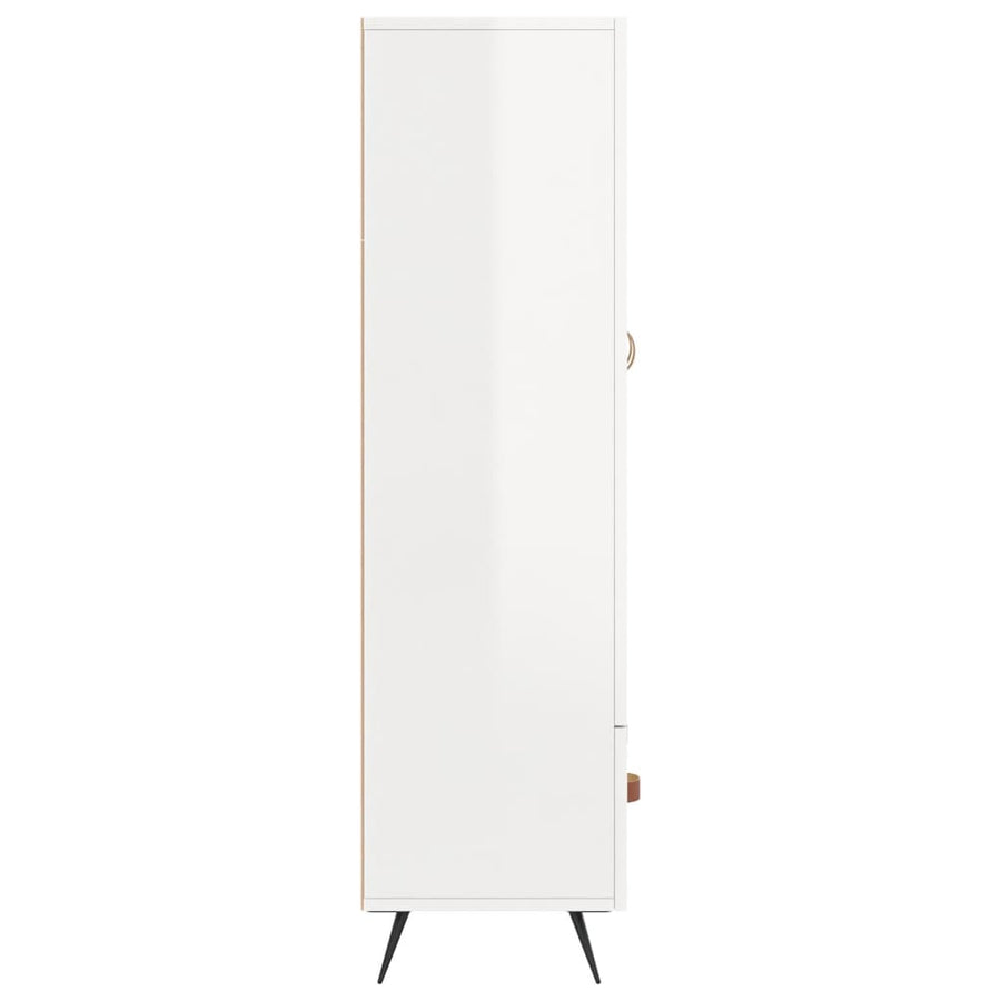 Hoge Kast 69,5X31X115 Cm Bewerkt Hout Hoogglans Wit