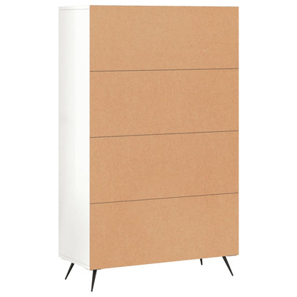 Hoge Kast 69,5X31X115 Cm Bewerkt Hout Hoogglans Wit