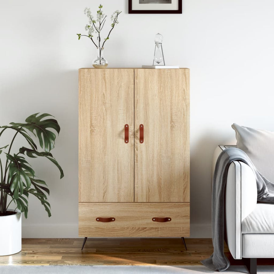 Hoge Kast 69,5X31X115 Cm Bewerkt Hout Sonoma Eikenkleurig