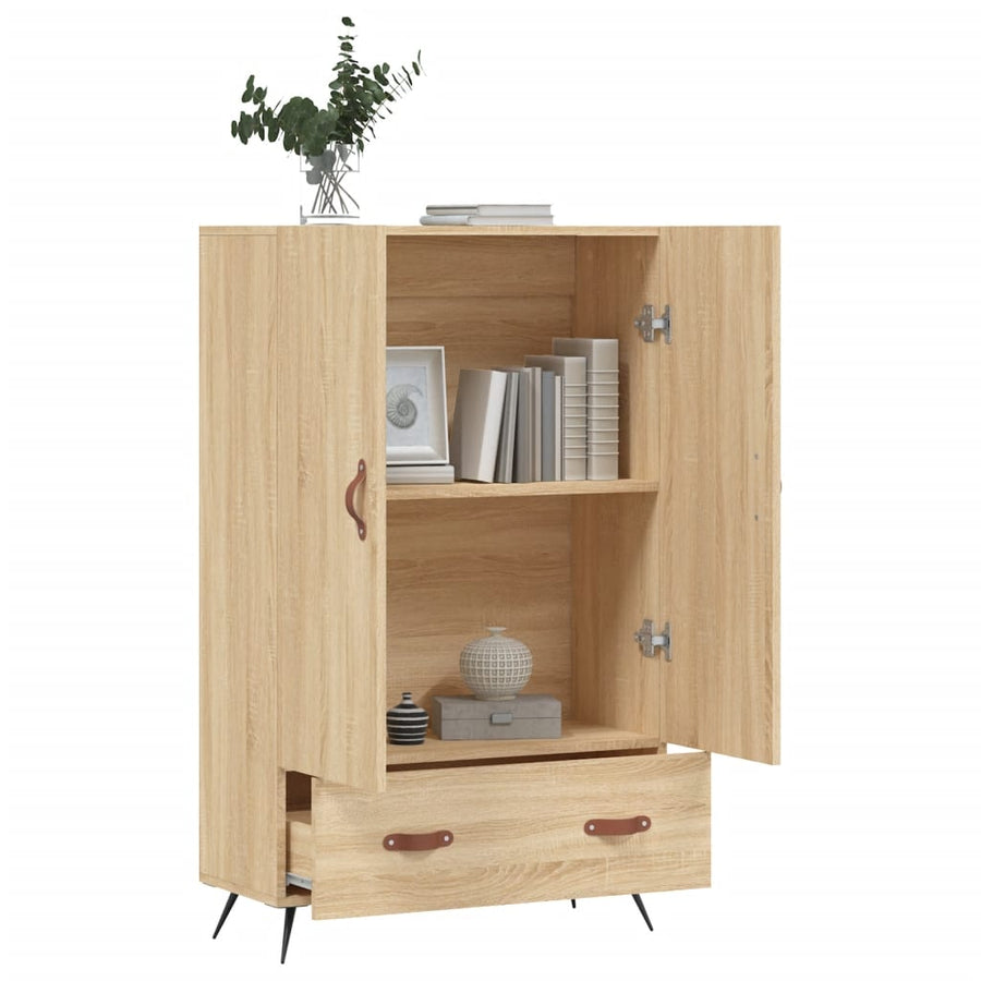 Hoge Kast 69,5X31X115 Cm Bewerkt Hout Sonoma Eikenkleurig