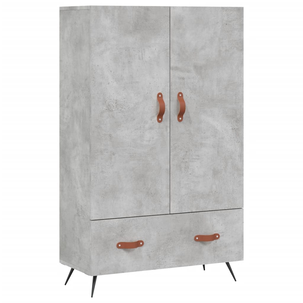 Hoge Kast 69,5X31X115 Cm Bewerkt Hout Betongrijs