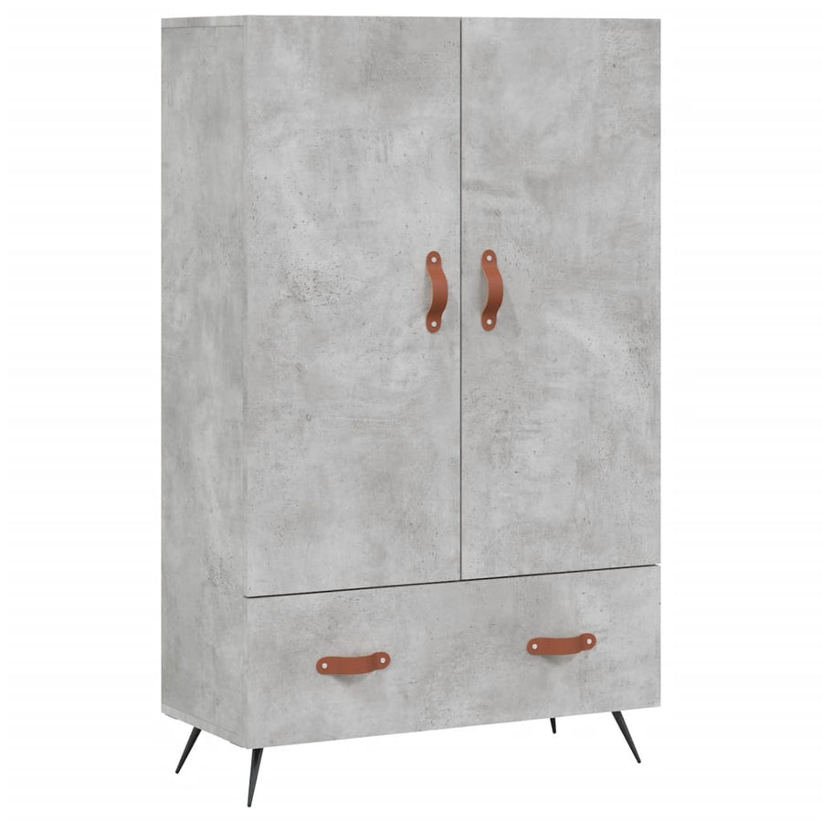 Hoge Kast 69,5X31X115 Cm Bewerkt Hout Betongrijs