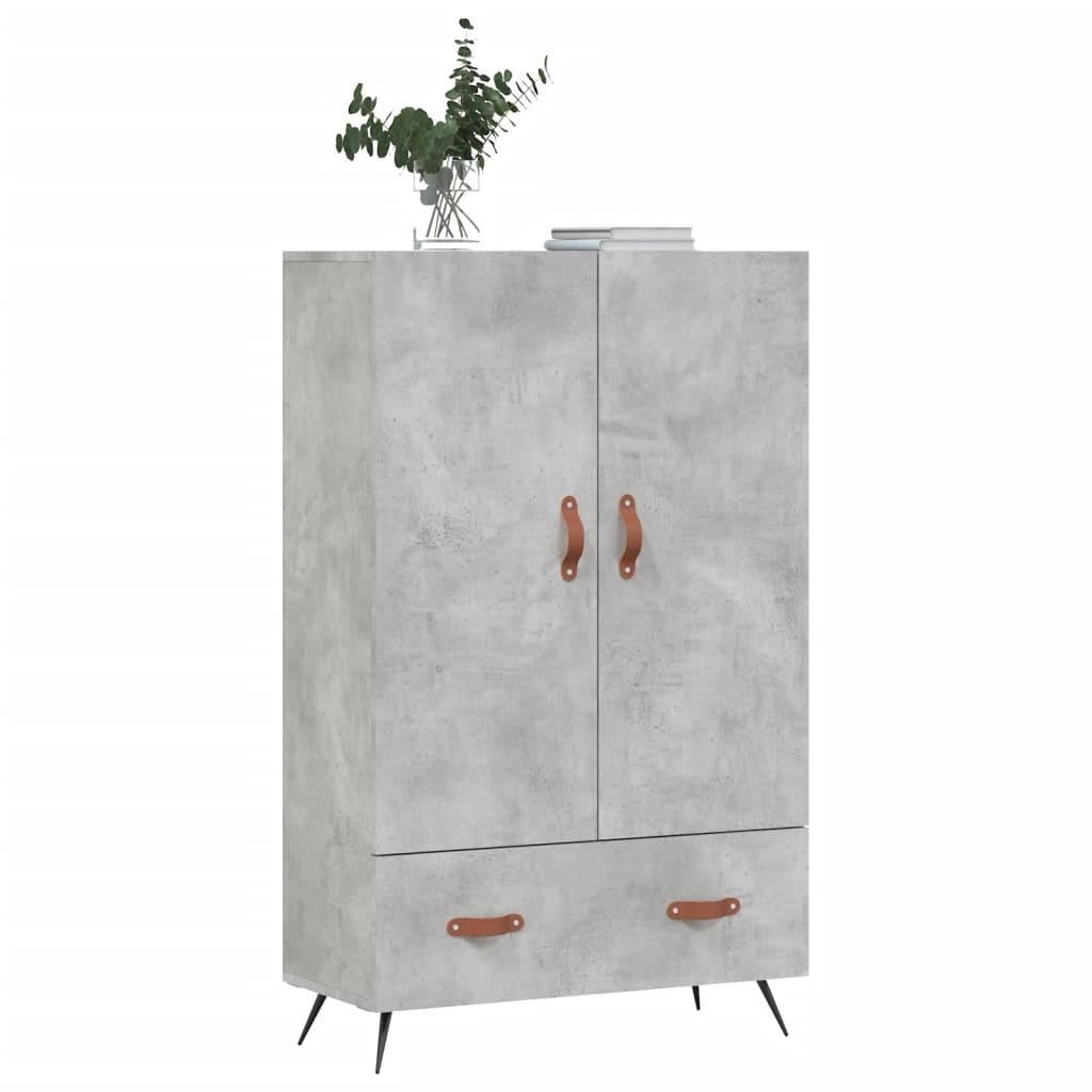 Hoge Kast 69,5X31X115 Cm Bewerkt Hout Betongrijs