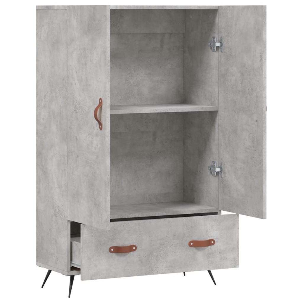 Hoge Kast 69,5X31X115 Cm Bewerkt Hout Betongrijs