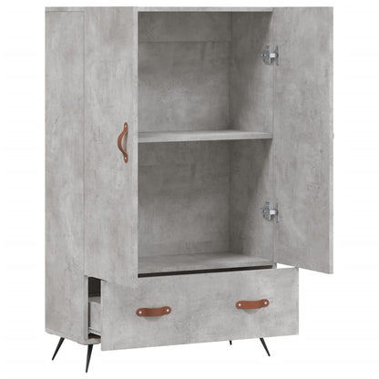 Hoge Kast 69,5X31X115 Cm Bewerkt Hout Betongrijs