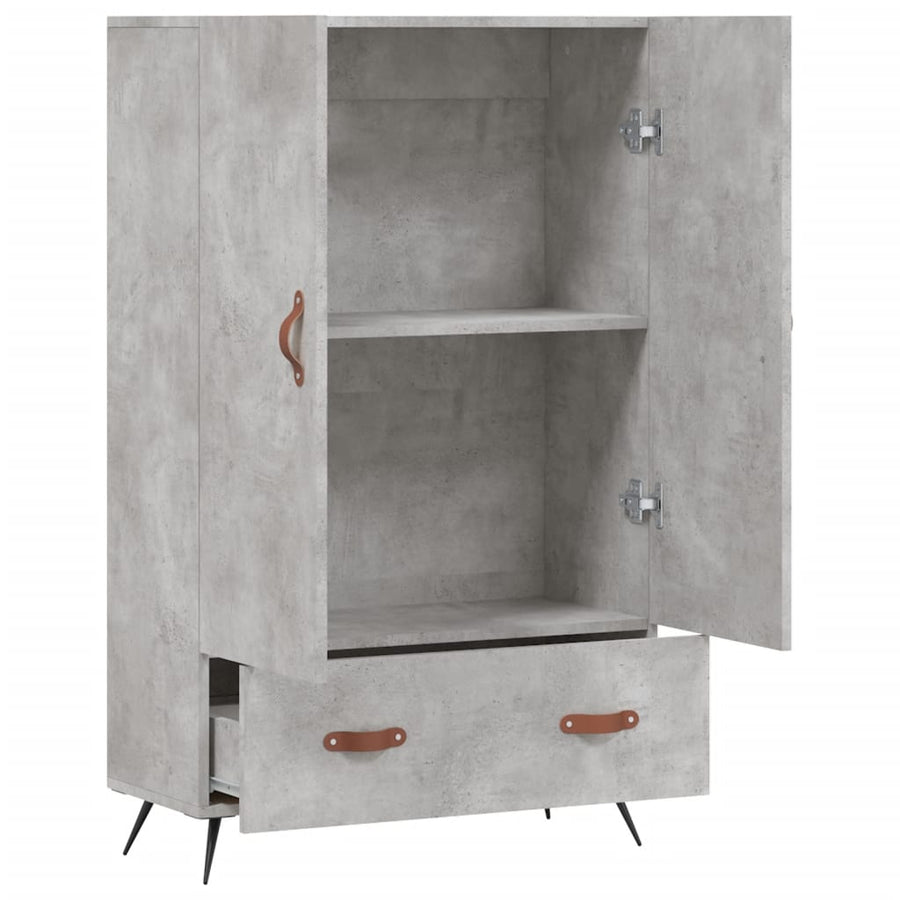 Hoge Kast 69,5X31X115 Cm Bewerkt Hout Betongrijs