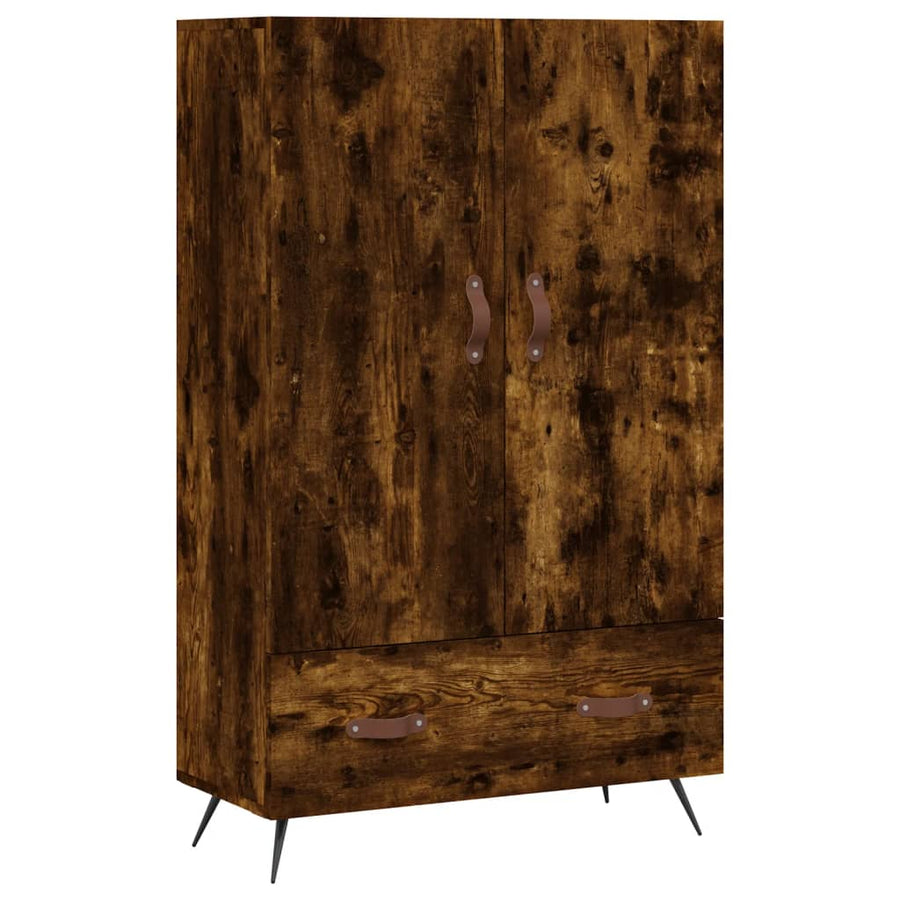 Hoge Kast 69,5X31X115 Cm Bewerkt Hout Gerookt Eikenkleurig