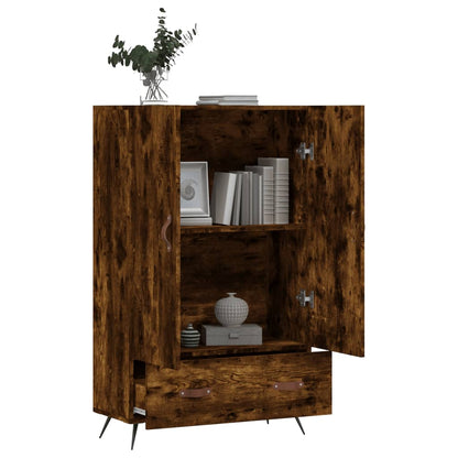 Hoge Kast 69,5X31X115 Cm Bewerkt Hout Gerookt Eikenkleurig