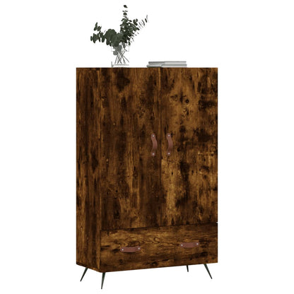 Hoge Kast 69,5X31X115 Cm Bewerkt Hout Gerookt Eikenkleurig