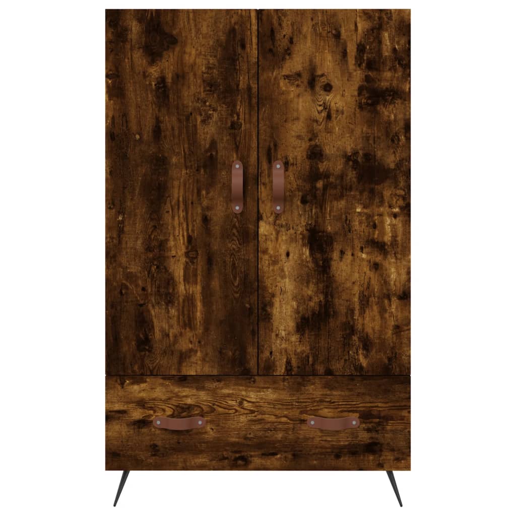 Hoge Kast 69,5X31X115 Cm Bewerkt Hout Gerookt Eikenkleurig