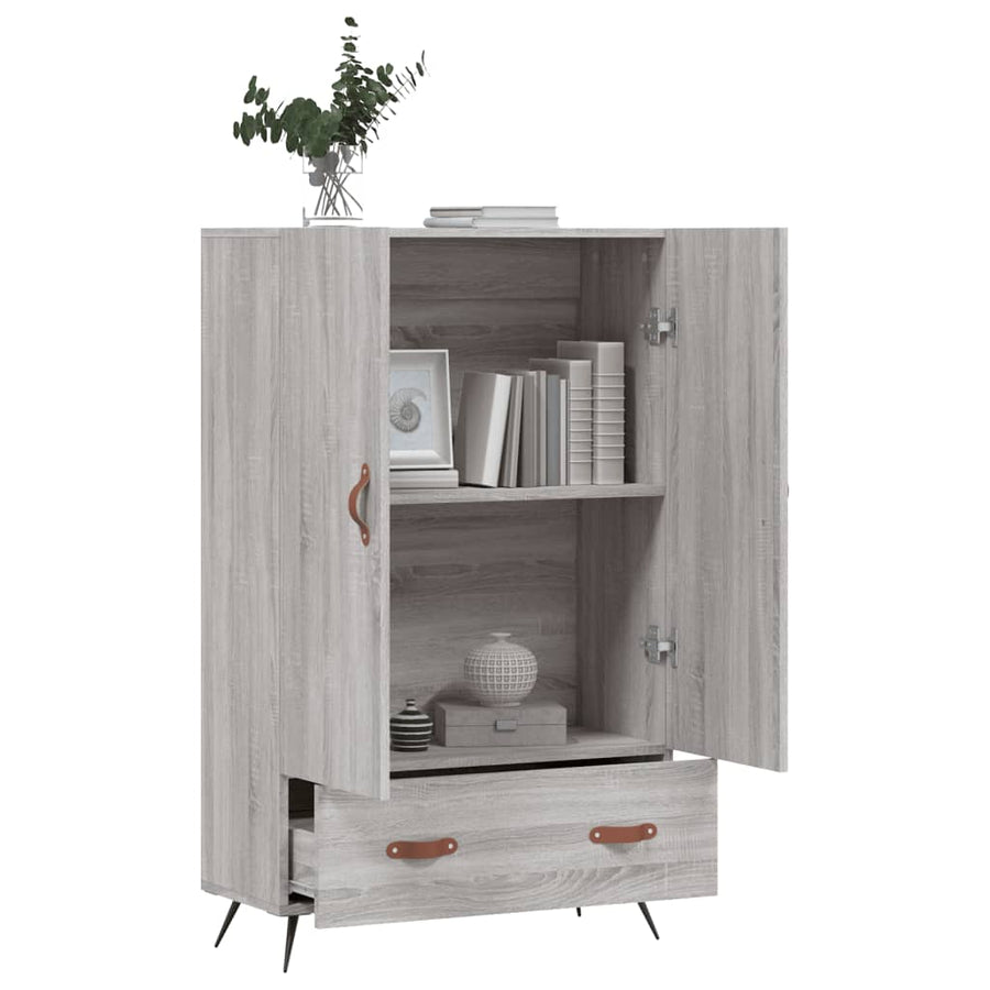 Hoge Kast 69,5X31X115 Cm Bewerkt Hout Grijs Sonoma Eikenkleurig