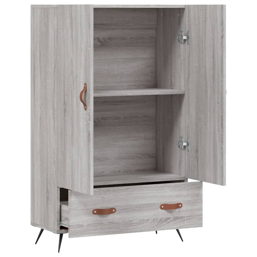 Hoge Kast 69,5X31X115 Cm Bewerkt Hout Grijs Sonoma Eikenkleurig