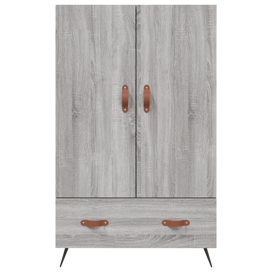 Hoge Kast 69,5X31X115 Cm Bewerkt Hout Grijs Sonoma Eikenkleurig
