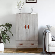 Hoge kast 69,5x31x115 cm bewerkt hout grijs