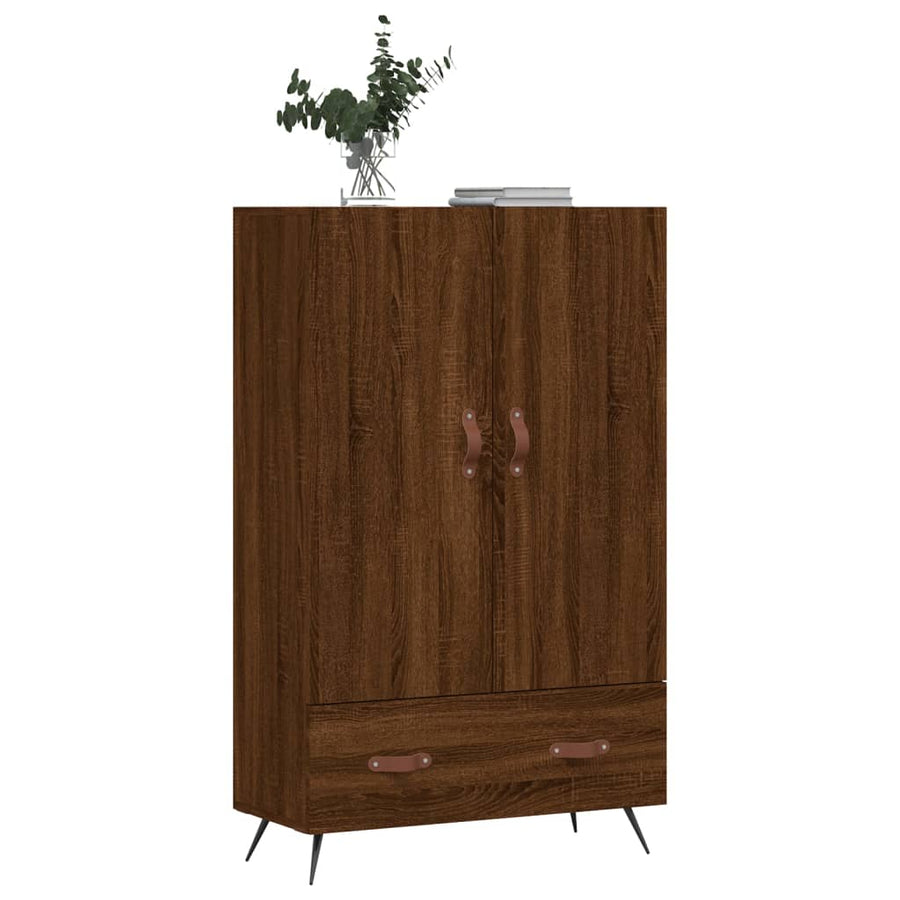 Hoge Kast 69,5X31X115 Cm Bewerkt Hout Bruin Eikenkleur