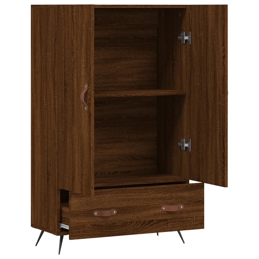 Hoge Kast 69,5X31X115 Cm Bewerkt Hout Bruin Eikenkleur