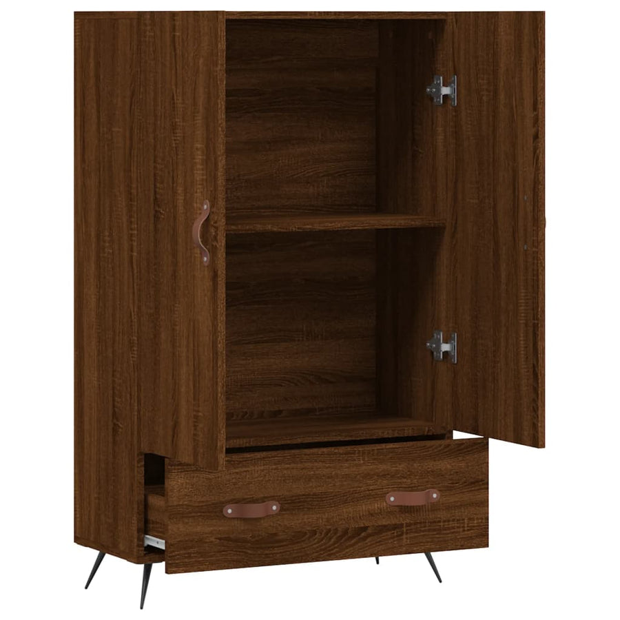 Hoge Kast 69,5X31X115 Cm Bewerkt Hout Bruin Eikenkleur