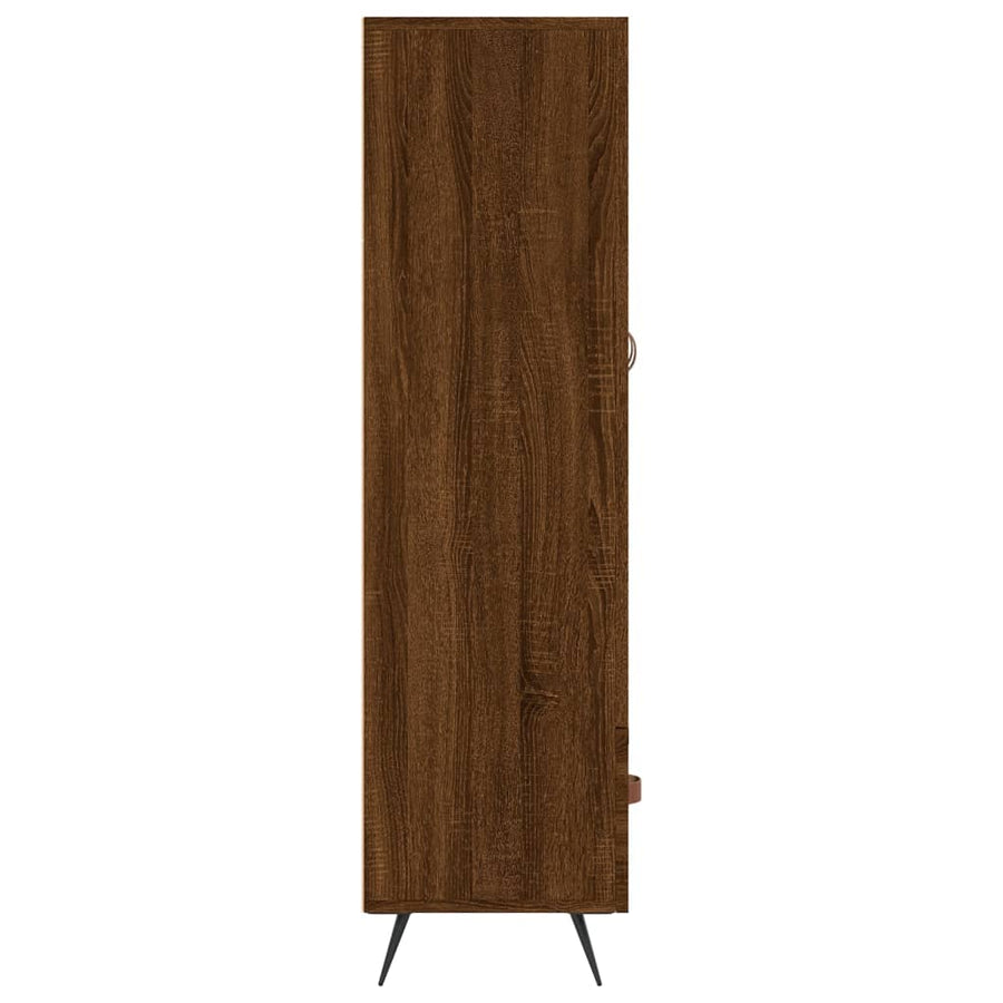 Hoge Kast 69,5X31X115 Cm Bewerkt Hout Bruin Eikenkleur