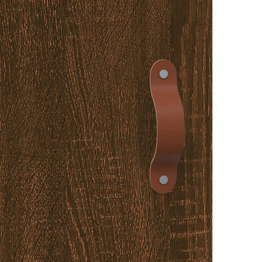 Hoge Kast 69,5X31X115 Cm Bewerkt Hout Bruin Eikenkleur